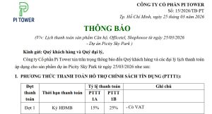 Chính sách thanh toán Picity Sky Park mới nhất