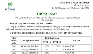 Chính sách thanh toán Picity Sky Zen