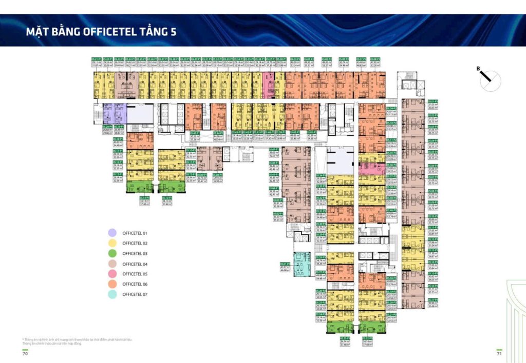 Mặt bằng Officetel tầng 5 tại Picity Sky Park