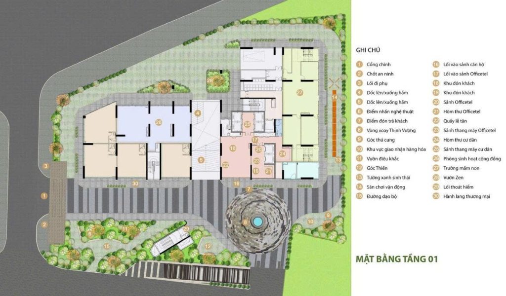 Mặt bằng tầng 1 Picity Sky Zen
