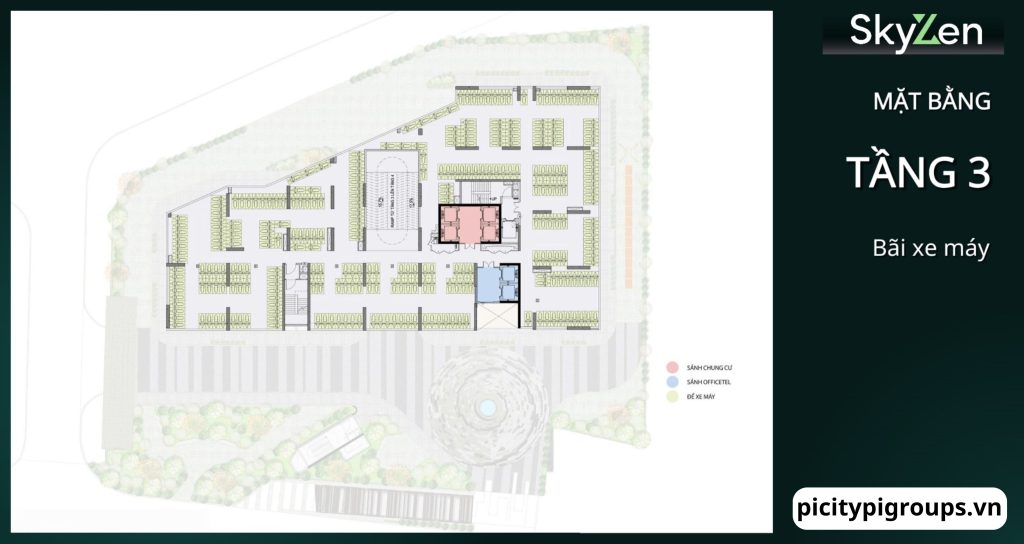 Mặt bằng tầng 3 tại dự án Picity Sky Zen