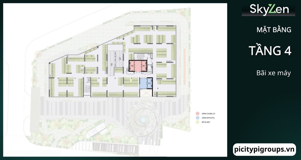 Mặt bằng tầng 4 tại dự án Picity Sky Zen