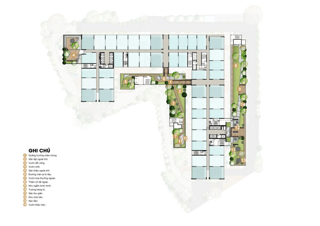 Mặt bằng tiện ích tầng 6 tại Picity Sky Park