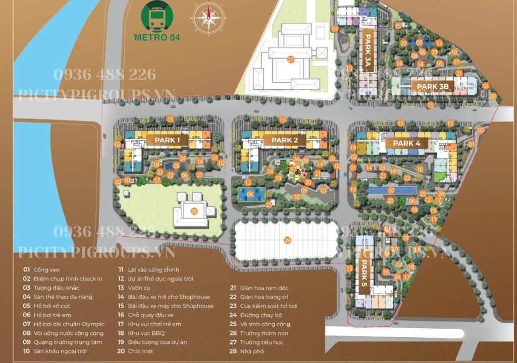 Mặt bằng tổng thể Shophouse Picity High Park