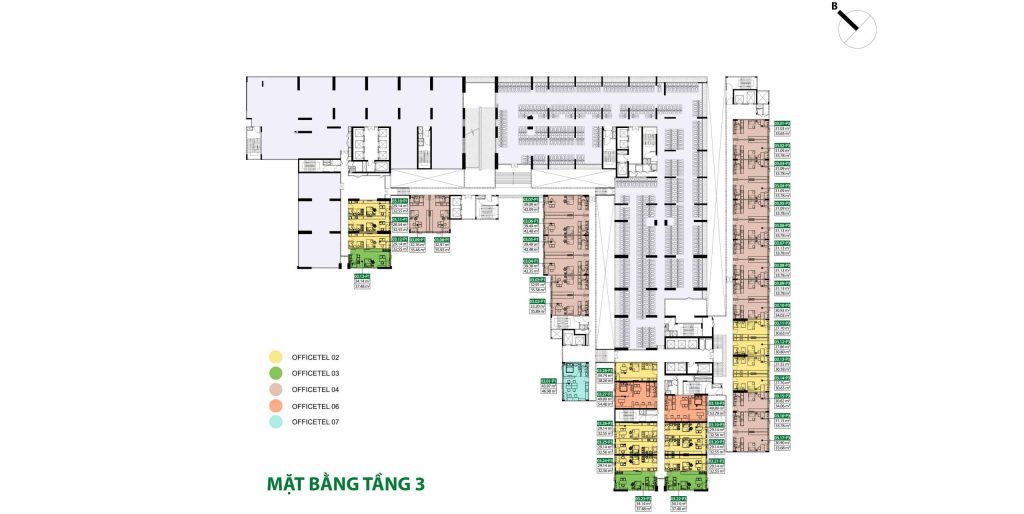 Mặt bằng tầng 3 căn hộ Picity Sky Park