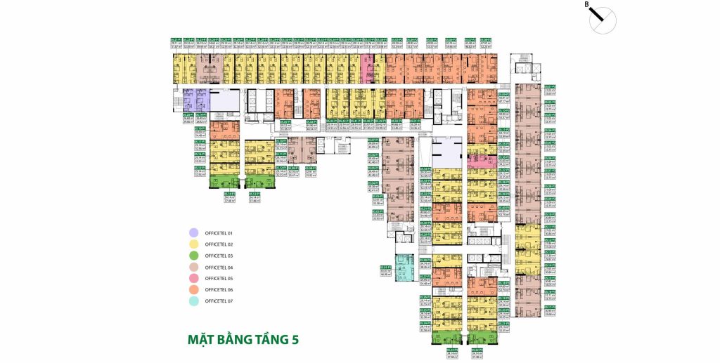 Mặt bằng tầng 5 căn hộ Picity Sky Park
