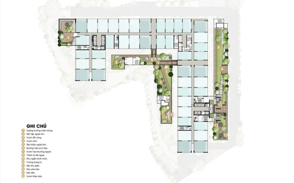 Mặt bằng tiện ích tầng 6 căn hộ Picity Sky Park