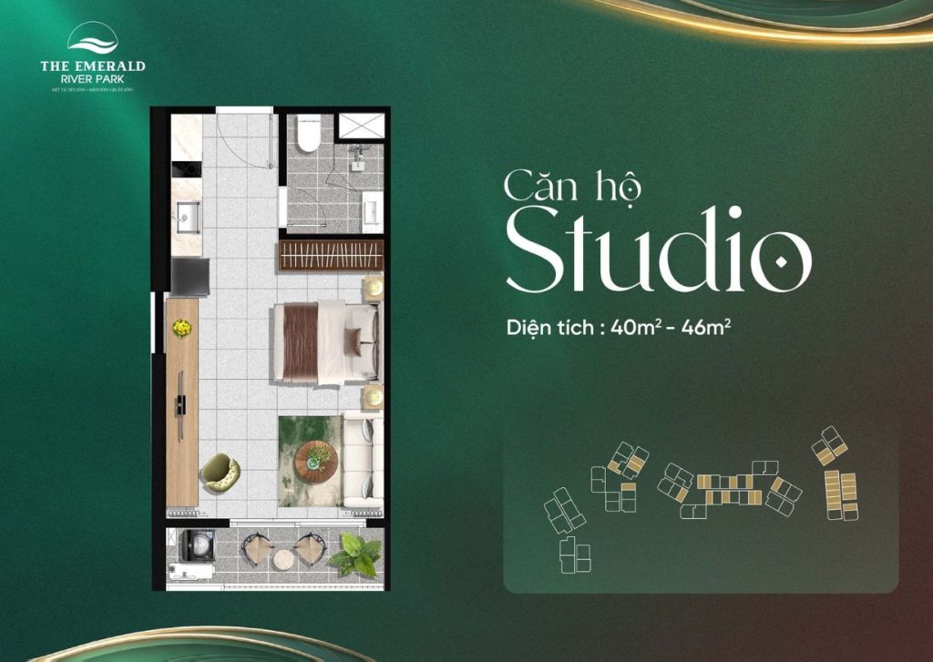 Căn hộ Studio tại The Emerald River Park